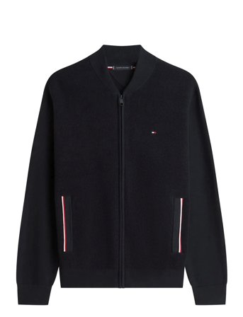Tommy Hilfiger Rwb Textured Zip Through Bomber - Black - M