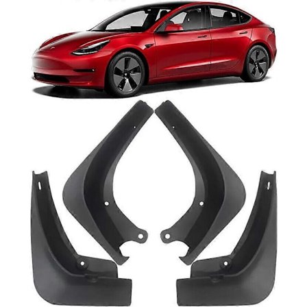 High-Quality Mud Flaps, Complete Set, No Drilling Required, Compatible with Tesla Model 3 2017-2023 - Perfect_tfrf