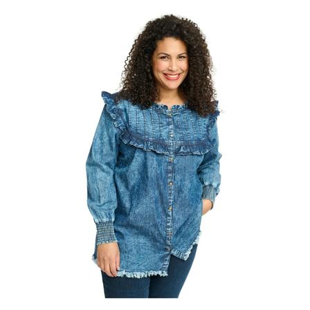 Adia Maida - Dark Blue denim Blå, Dame Bluser, Størrelse: S