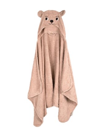 Filibabba Bear Hooded Towel - Coral - ONE SIZE