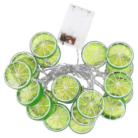 Osaladi Lime Slice Lysstreng 3 Meter 20 LED Batteridrevet Lysstreng Til Udendørs Terrasse Gærde Dæk B