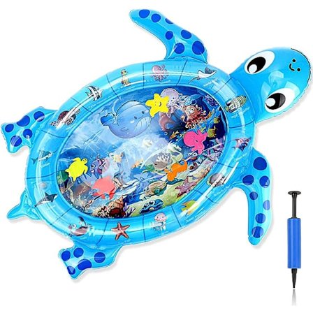 Sköldpaddsformad uppblåsbar babyvattenmatta, vatten- och fisklekmatta