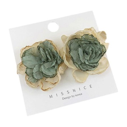 Boho Stofblad Øreringe Elegante Store Blomsterøreringe Mode Kontrast Blomster Blomsterknop Øreringe Statement Smykker