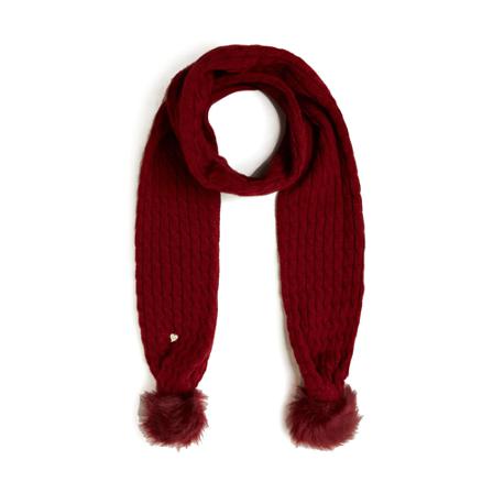 Guess Knitted scarf with PomPom , Rood , Dames , Maat: ONE Size Sjaals