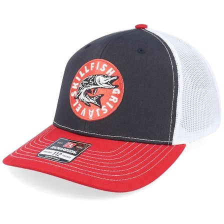 Skillfish - Black - trucker - Cap - Cirkel Grisjävel 112 Tri Black/White/Red Trucker - Hatstore