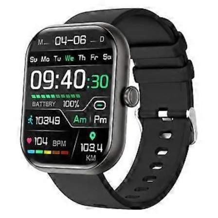 TKdaddy ZW65 2.01-tommers skærm Smart Watch Sundhedsovervågning Bluetooth-kompatibel Opkald Vandtæt Sportsur Sort