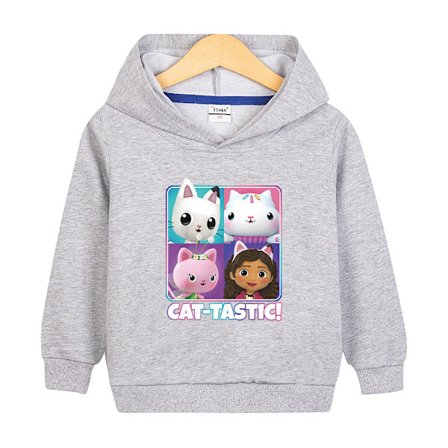 Hoodies Gabby's Dollhouse Pullover Jacka Kappa Present Grå