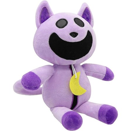 DB CatNap Poppy Playtime, 30cm, Smilende Critter, CatNap Plysj, Morsom Smilende Critter, Plysjleker for Fans, Gutter, Jenter