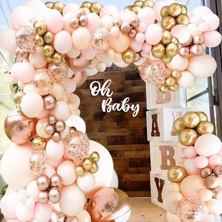 Ballongbågsset 141 st ballonggirlangset latexballonger (ros