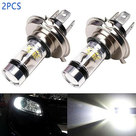 2stk Bil H4 Led Pærer 8000k Høj/nærlys Led Tågelys Super Bright 1800lm Drl Pære Hvid Lampe Tågekørsel Kørelampe