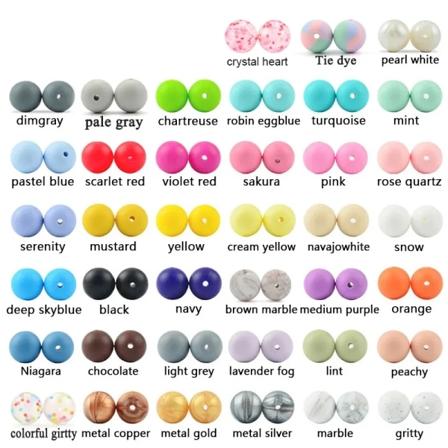 50 st/lot silikonpärla 9/12/15 MM pärla för smycketillverkning Armband DIY Nappkedja Halsband Smycketillbehör mix color 12mm