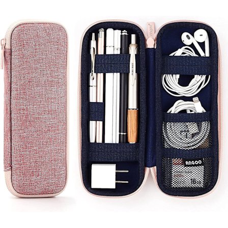 Pennfodral för Apple Pencil EVA Hårdskal Penna Pennfodral för iPad Pro USB-kabel Hörlurar Fontänpenna Rosa