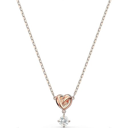 Laadukas Twist Love Heart Pyöreä Timanttikaulakoru Naisille Swarovski Element Crystal Solisluuketju