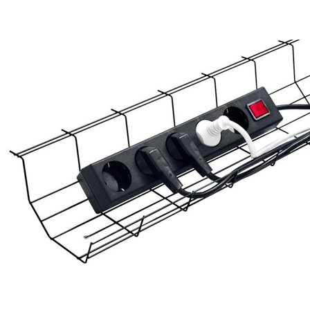 Matting Facksystem för kabelhantering, 720 x 150 x 80 mm, svart - Lyreco - Datorprodukter - Kablar och adaptrar - Kabelhantering