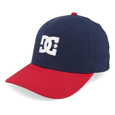 DC - " Cap Star Dress Blues/Barbados Cherry Flexfit" Flexfit Blue Cap - @ Hatstore