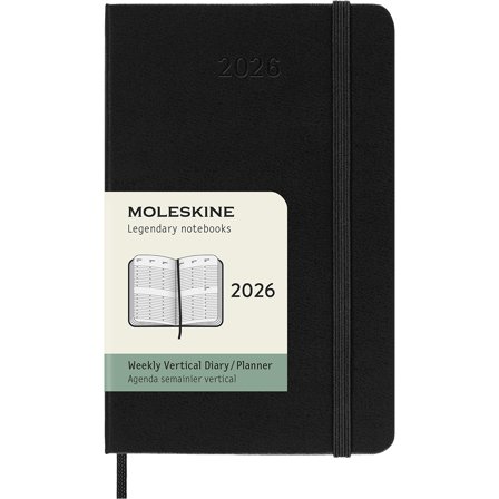 Moleskine Kalender 12M Weekly Vertical 2026 Hardcover Pocket Black