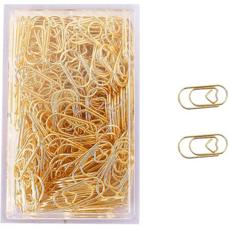 150 Pcs Small Paper Clips, Heart Shaped Paper Clips, Bookmark Clips For Office And School