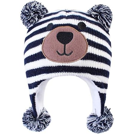 (Koko L) Taapero Lasten Vauvan Talvihattu, Korvaläpät Neulottu Lämmin Hattu, Fleecevuorattu Pipopipo Vauvan Pojille ja Vauvan Tytöille