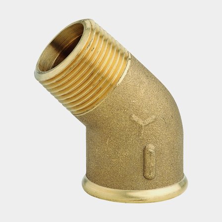 Cotovelo Maestrini 45° Elbow Macho/Fêmea, latão, angulado 45°, 3/4" G (BSP) (fêmea) para 3/4" G (BSP) (macho)