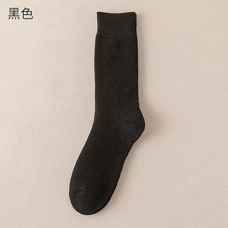 Vinter frottésokker for herre pluss størrelse tykk varm Harajuku retro pluss fløyel bomull uformelle lange sokker 5 par-c2, eur størrelse 39-46 Black 