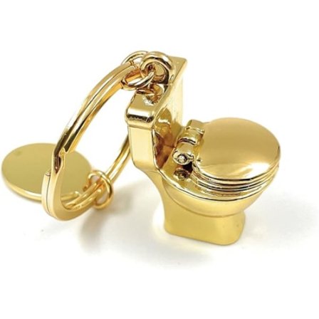 Toalettnøkkelring Toalett Gull Metall Nøkkelring
