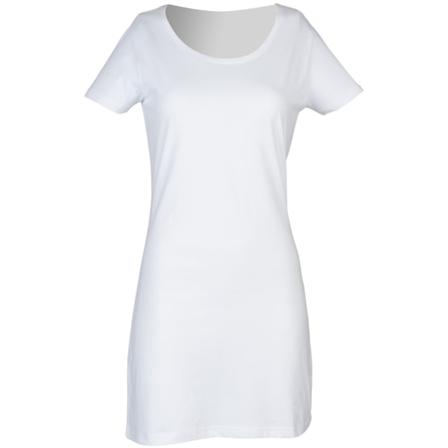 Skinni Fit Dame/Kvinde Scoop Neck T-Shirt Kjole S Hvid S White