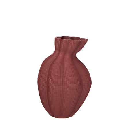 Keramikvase 25x25x39 cm, Ecru, buet halsdesign