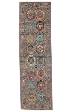 Tapete Shabargan 82X270 Passadeira Castanho/Vermelho Escuro (Lã, Afeganistão)
