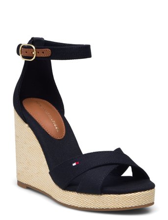 Tommy Hilfiger Flag High Wedge Espad Crisscross - Black - 38