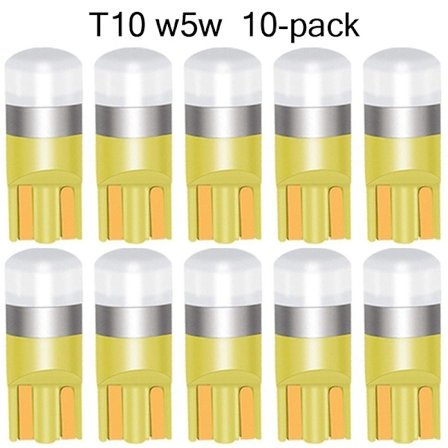 T10 W5W gulorange, 10-pack LED-lampor med 1 st 3030smd-chip.