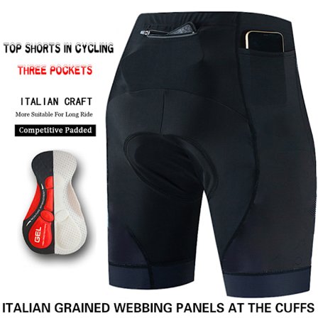 Cykeltights med tre fickor, herr sommarväg berg b svart svart