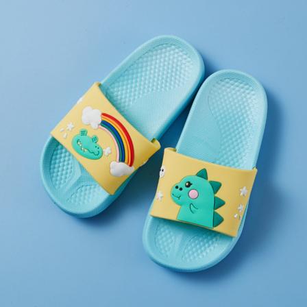 Pojkar och flickor sandaler tofflor dinosaurie sommar halkfri mjuk simbassäng utomhus strand inomhus badrum bad dusch ---- Azure(Storlek 34/35)