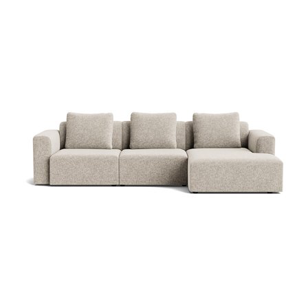 Como Chaiselongue-Sofa, rechts, Genesis Grau/Beige, einfarbig, zeitloses Design, handgefertigt in Europa, hohe Qualität, Polstersofa 83cm
