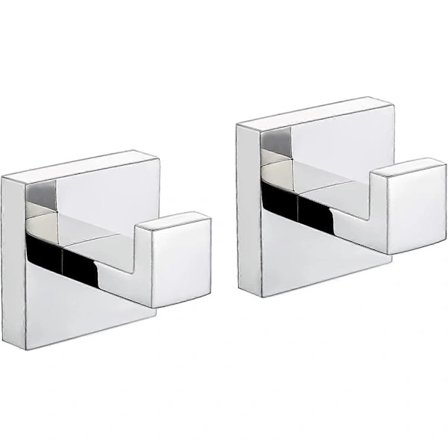 Håndklekroker Kleskrok for Baderom Kjøkken Garasje Rustfritt Stål Veggmontert 2-pakning, Polert Kromfinish