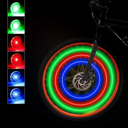 12 LED-hjulsykkellys Vanntette Hjulsykkel Eiker Lys Fargerike Hjulsykkel Eiker Lys 3 Farger Dekk Eiker Lys med Batterier for Sikker Sykling