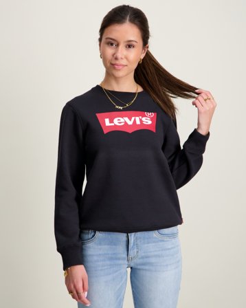 Levi's LVB BATWING CREWNECK Czarny Swetry Dziewczyna - Kids Brand Store