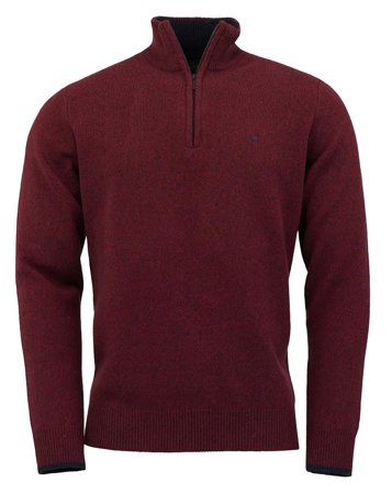 Laksen Brompton Zip-Neck Burgundy