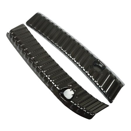 2 stk. bakre støtfangerbeskyttelse, delt design, rustfritt stål, bagasjeromsbeskytter, erstatning for Tesla Model Y 2021–2023, karbonfiberstil