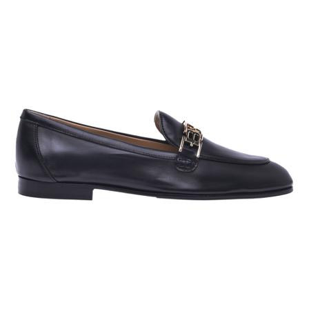 Baldinini Black calfskin loafers Sort, Dame, Størrelse: 37 EU