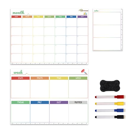 Magnetic White Board Kit Daglig ugentlig Månedlig Planner Køleskab Magnet Pen