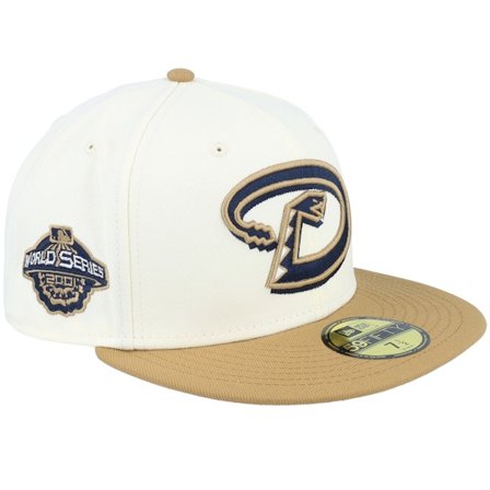New Era - MLB White fitted Czapka Z Daszkiem - Arizona Diamondbacks Buttery Biscuits 59FIFTY 2001 World Series White/Toffee Fitted @ Hatstore