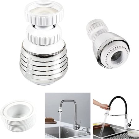 Aerator, Jet-strålsamlare för dubbla ledkranar i köket, handdusch för handfat och vattenbesparande handfat, med adapter (22 mm hane)