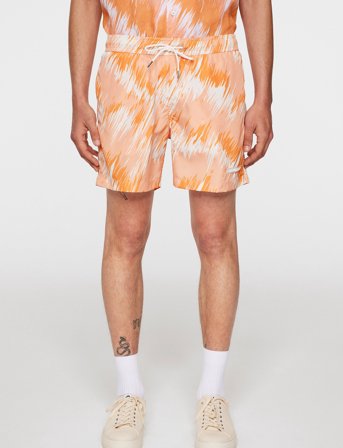 J. Lindeberg Banks Thunderstorm Swim Trunks - Orange - L
