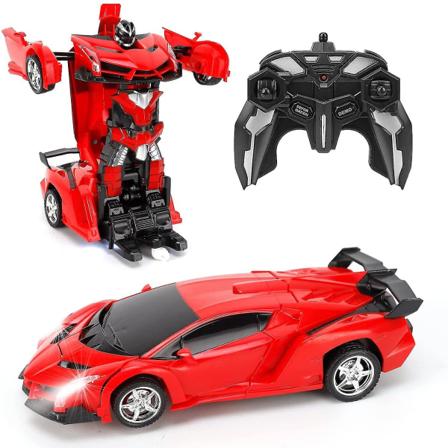 Transform Rc bilrobot, fjernkontroll biluavhengig 2,4 g robotdeformasjon Rc billeketøy med én knapp Transformasjon og 360-hastighets drifting 1:18 