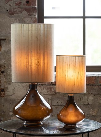 Flavia mini bordlampe H48 - seda gris verde skjerm