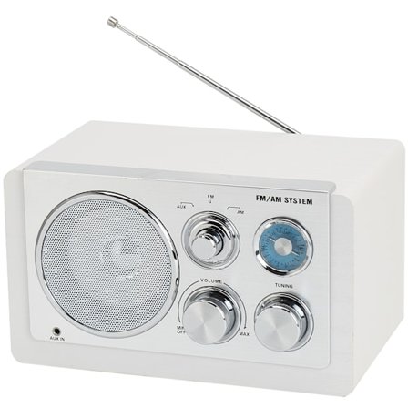 Radio FM AM AUX Analog inställning TR-63W Vit