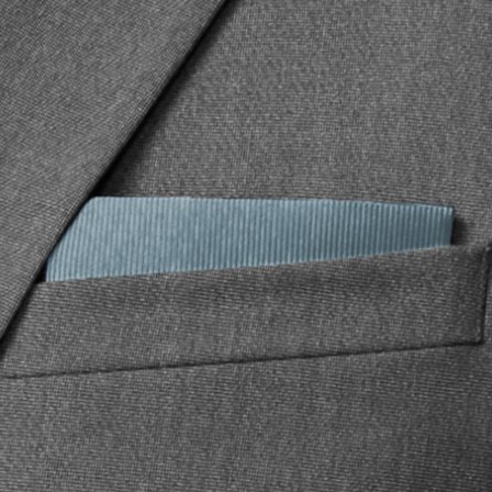 Pañuelo de bolsillo de grogrén gris humo para hombres - Pañuelos de bolsillo de color liso