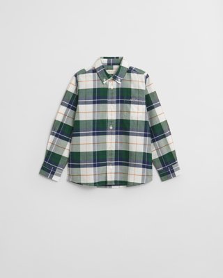 GANT - Barneskjorte med skjoldruter og oxford-motiv forest green