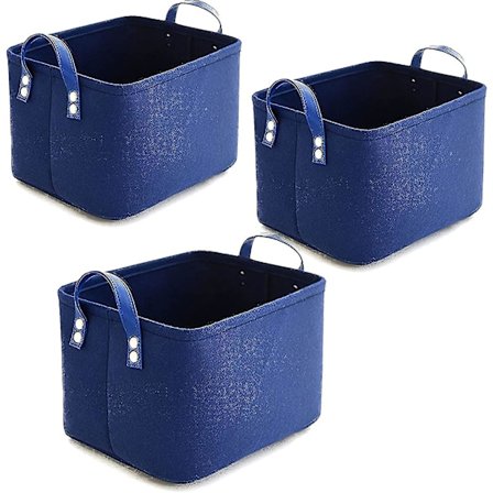 3 stk oppbevaringsboks i filt