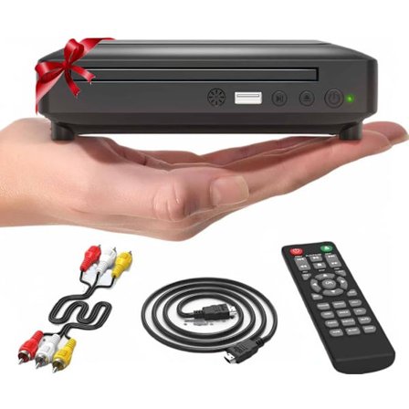 Ceihoit DVD-soitin HDMI televisiolle, Mini 1080P HD DVD CD/Levysoitin HDMI/AV-lähdöllä, Kaapelit mukana, USB-tulo, Tukee DVD-VCR-yhdistelmää 
